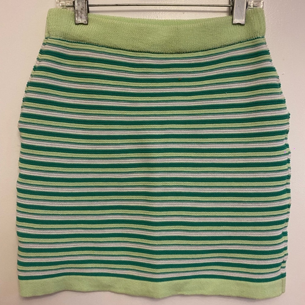 Striped Green Knit Skirt